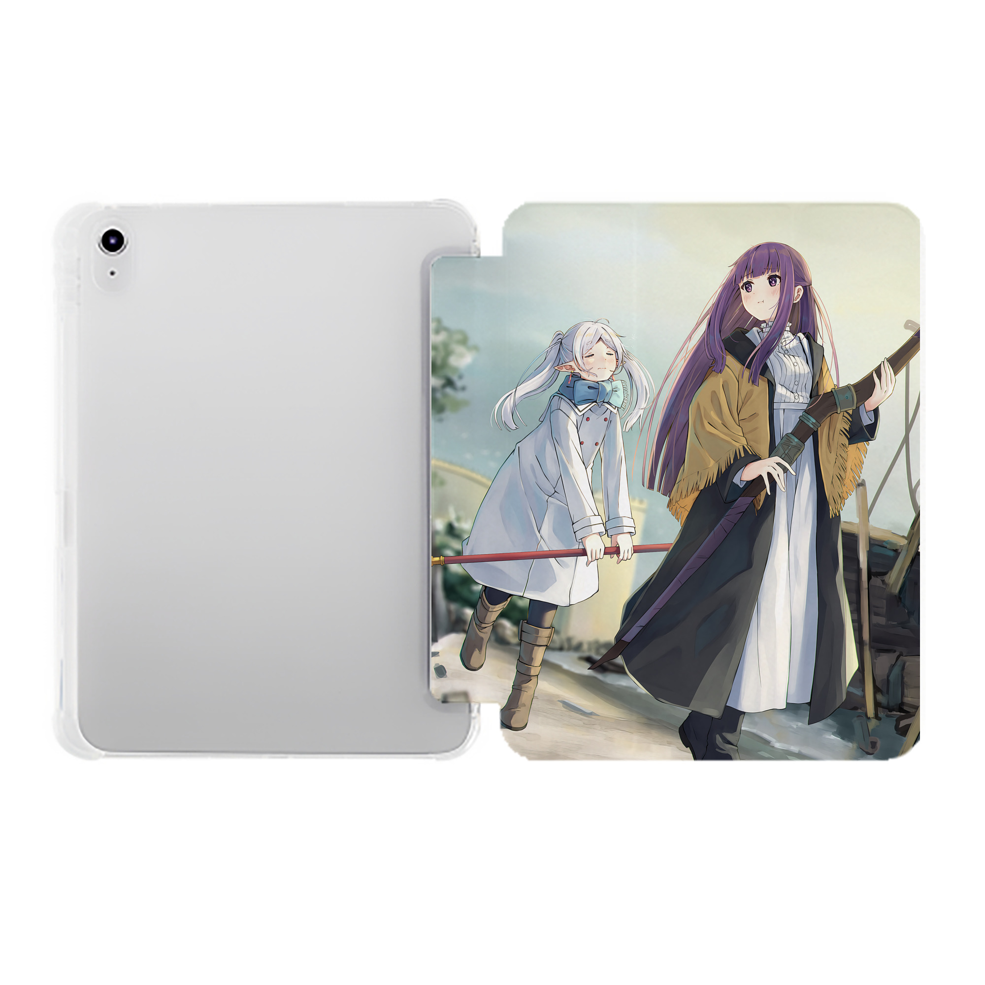（画像用） 葬送のフリーレン Frieren IPad ケース ペン収納付き 三つ折りスタンド PUレザー×シリコン 対応機種9.5/10.5/10.9インチ